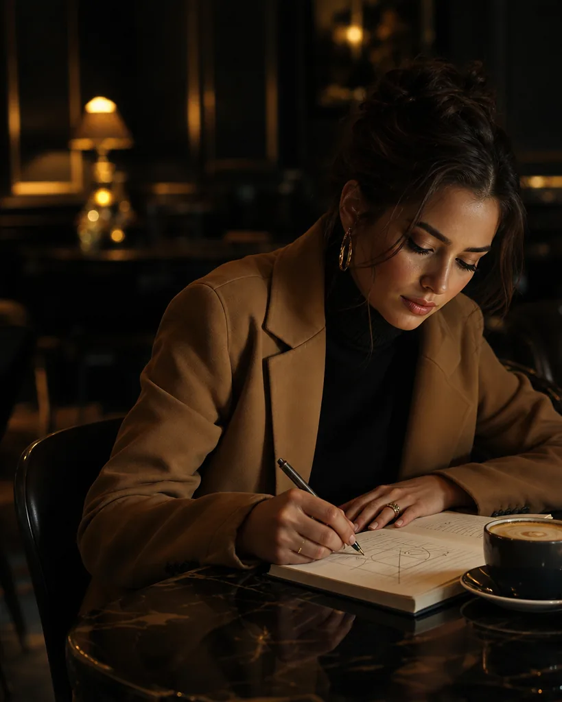 Creator sketching a 90 day plan in a notebook