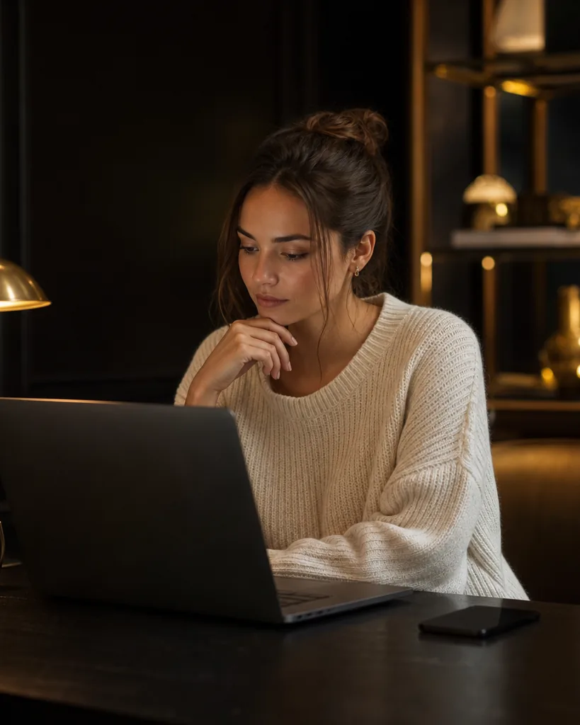 Marketer checking community rules on a laptop before posting